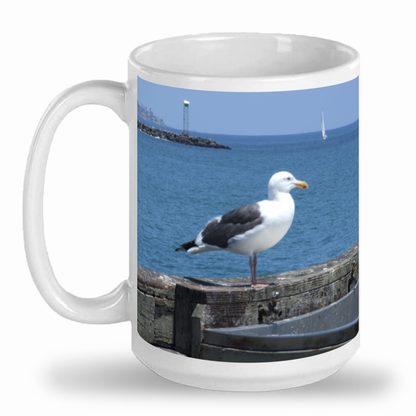 Tall glossy ceramic mug