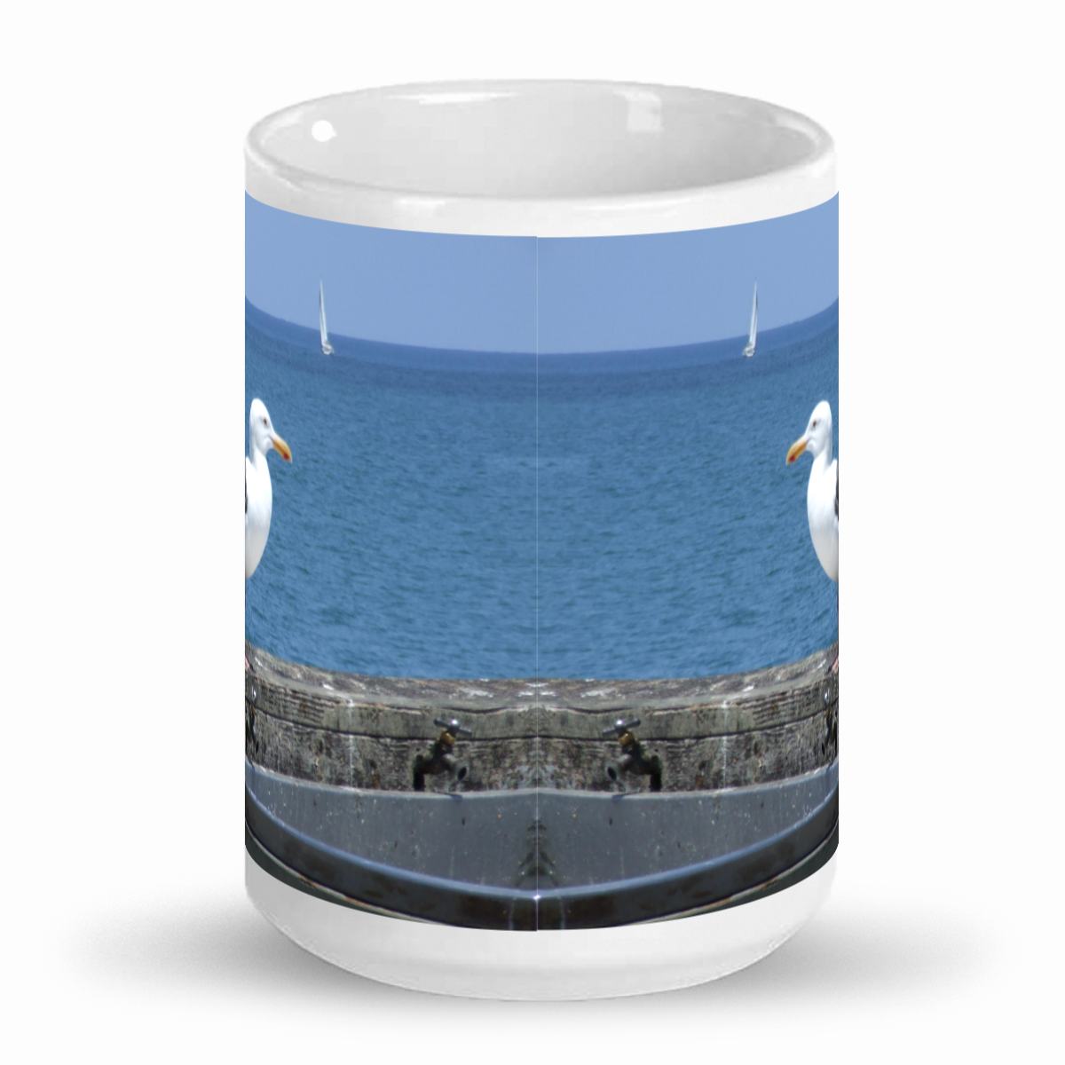 Tall glossy ceramic mug