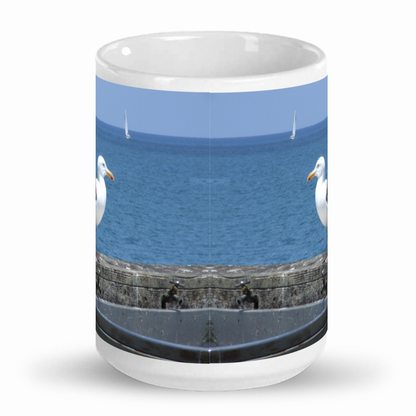 Tall glossy ceramic mug